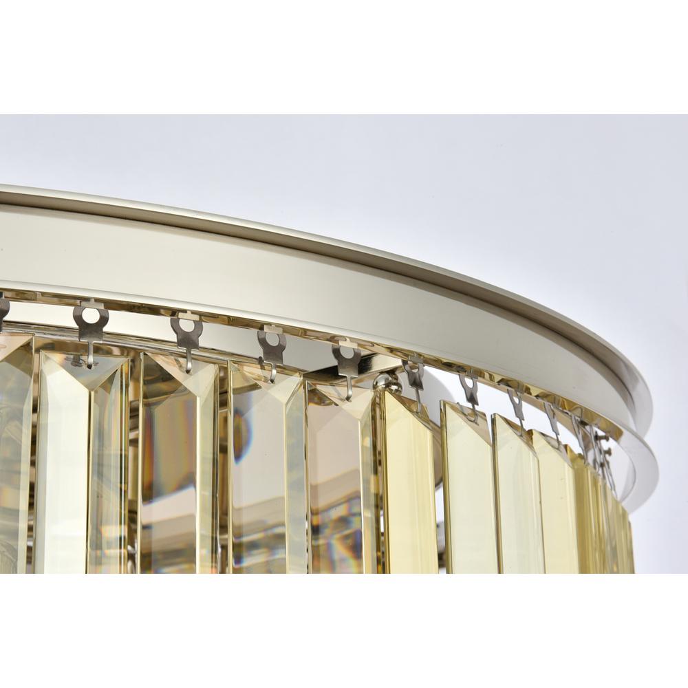 Sydney 8 light polished nickel Chandelier Golden Teak (Smoky) Royal Cut Crystal. Picture 4