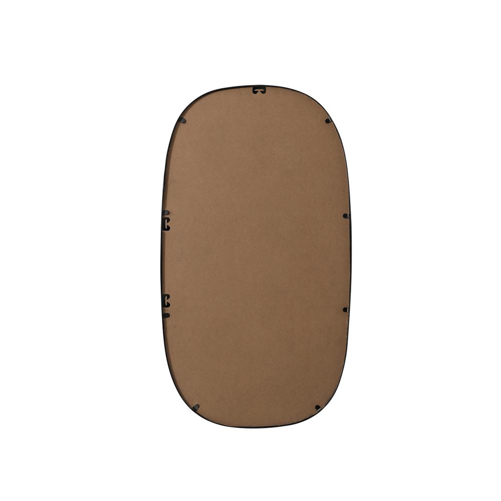 Metal Frame Oval Mirror 20x36 Inch in Black. Picture 10