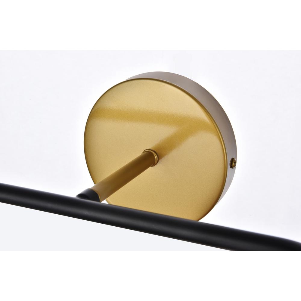 Hanson 2 lights bath sconce in black with brass with frosted shade. Picture 4