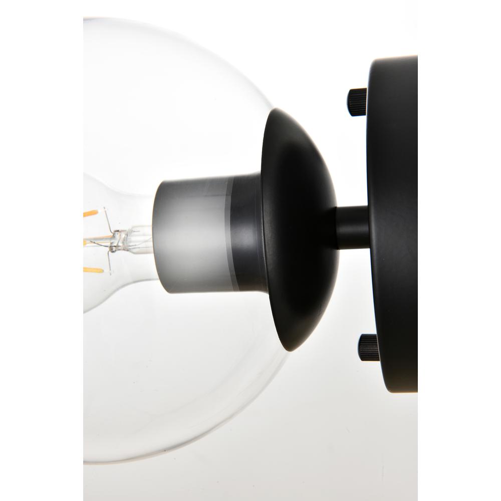 Rogelio 1 light Black and Clear Bath Sconce. Picture 5