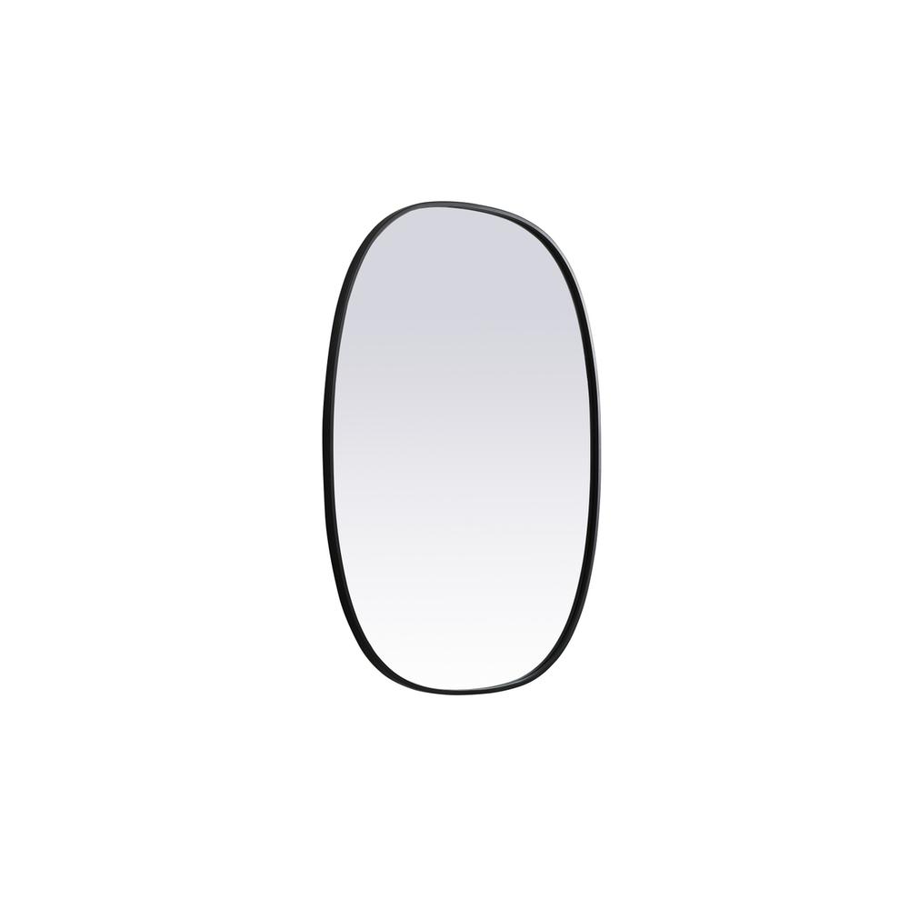 Metal Frame Oval Mirror 30x40 Inch in Black. Picture 7