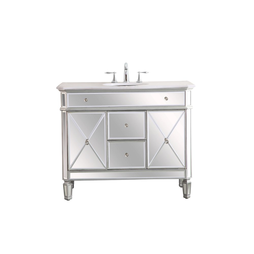 42 In. Single Bathroom Vanity Set In  Antique Silver. Picture 1