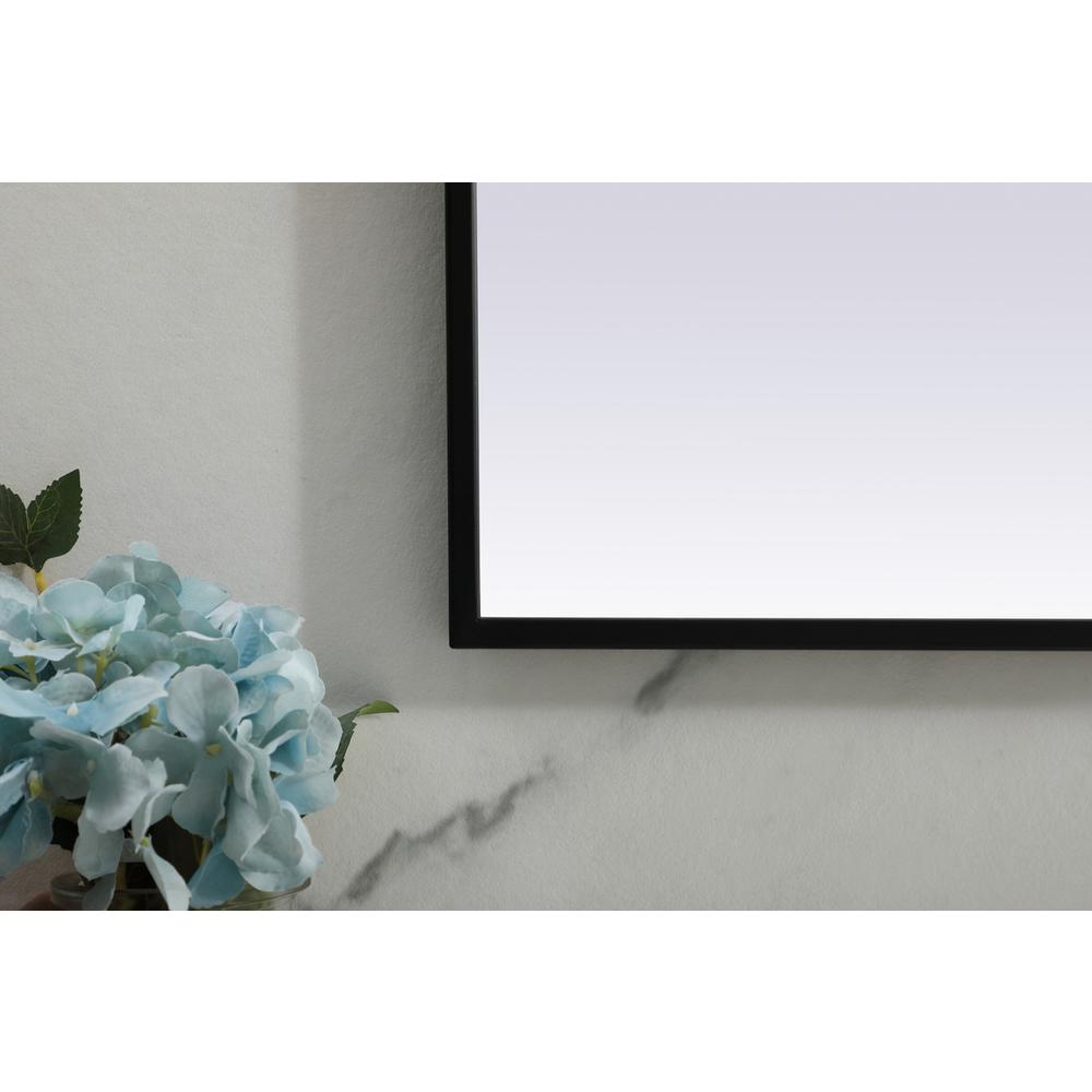 Metal Frame Arch Mirror 36x42 Inch in Black. Picture 5