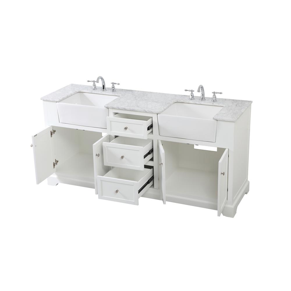 72 inch double bathroom vanity in white. Picture 9