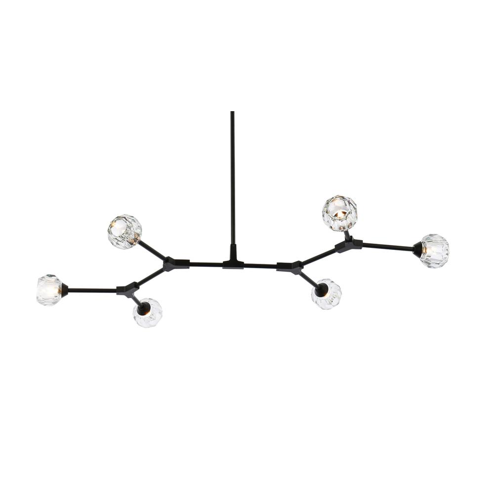 Zayne 6 Light Pendant in Black. Picture 2