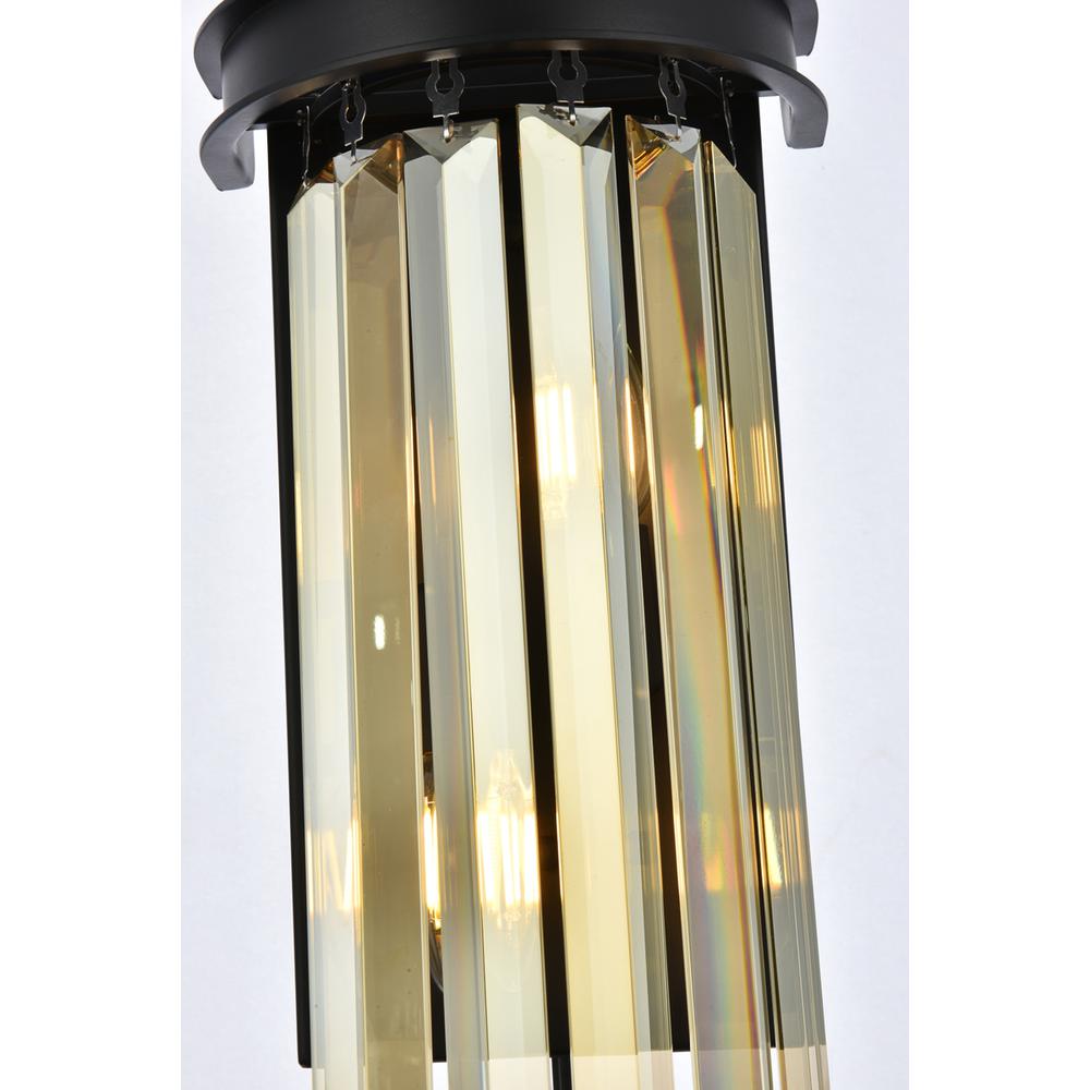 Sydney 2 light Matte Black Wall Sconce Golden Teak (Smoky) Royal Cut Crystal. Picture 4
