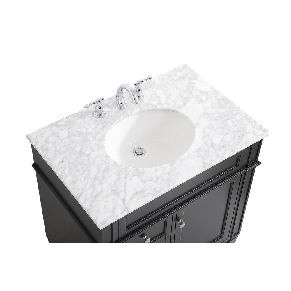 32 inch Single bathroom vanity in Black. Picture 10