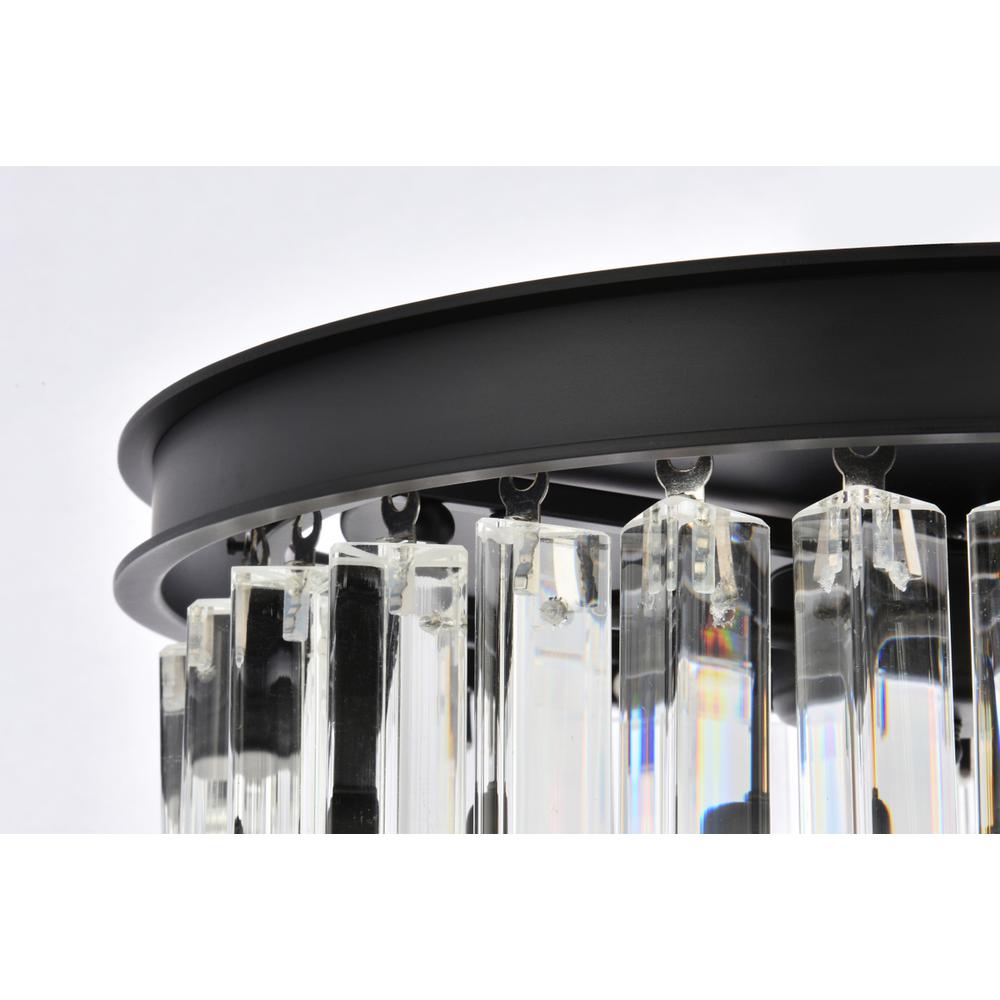 Sydney 3 light Matte Black Flush Mount Clear Royal Cut Crystal. Picture 4
