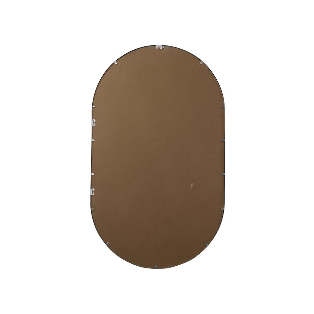 Metal Frame Oval Mirror 36x60 Inch in Silver. Picture 10