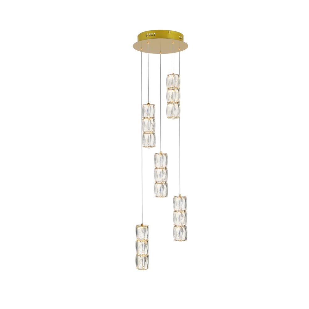 Polaris LED light Gold Pendant Clear Crystal. Picture 2