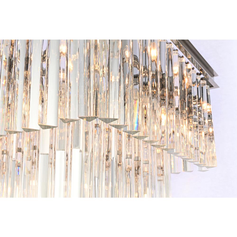Sydney 21.5 inch square crystal chandelier in polished nickel. Picture 4