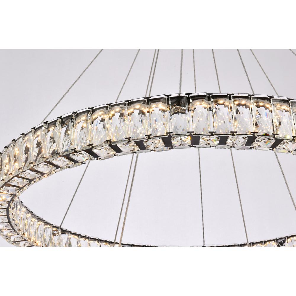 Monroe 36 inch LED double ring chandelier in black. Picture 4