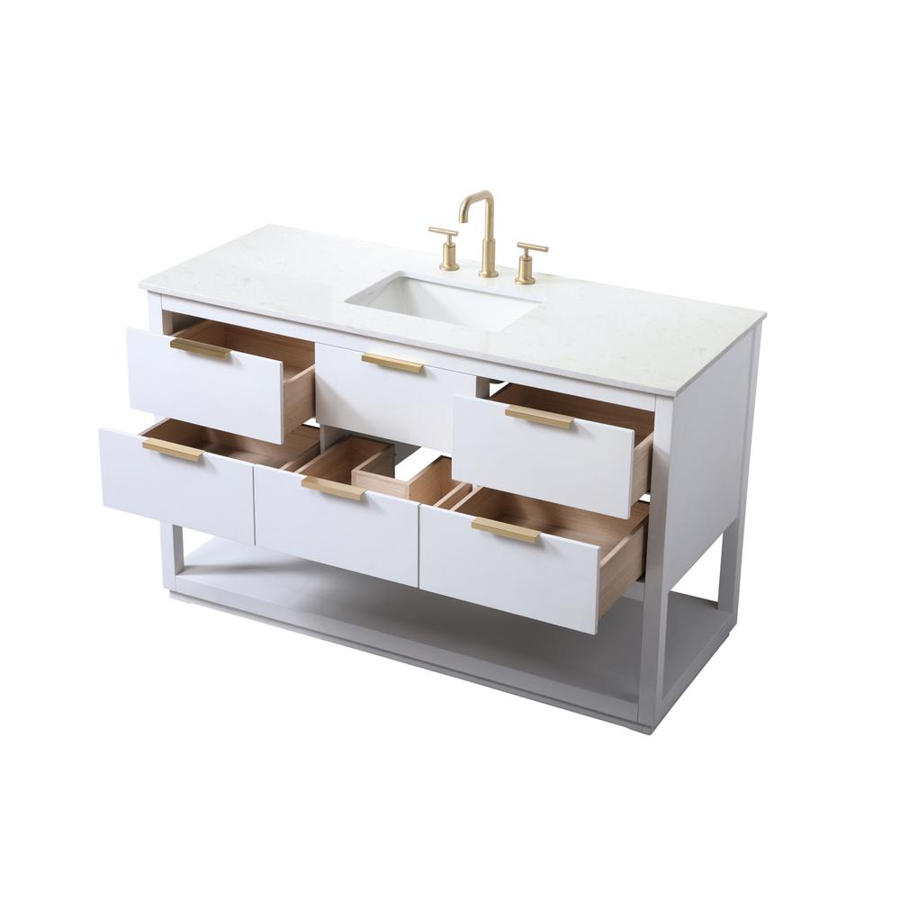 54 Inch SIngle Bathroom Vanity In White. Picture 9