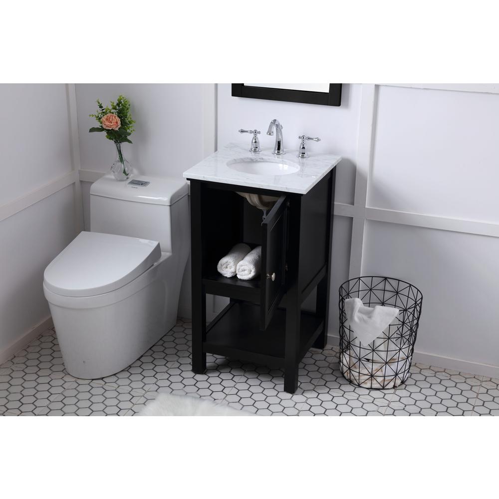19 in. Single bathroom vanity set in Black. Picture 3