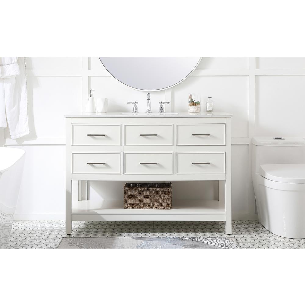 48 inch Single bathroom vanity in white. Picture 14