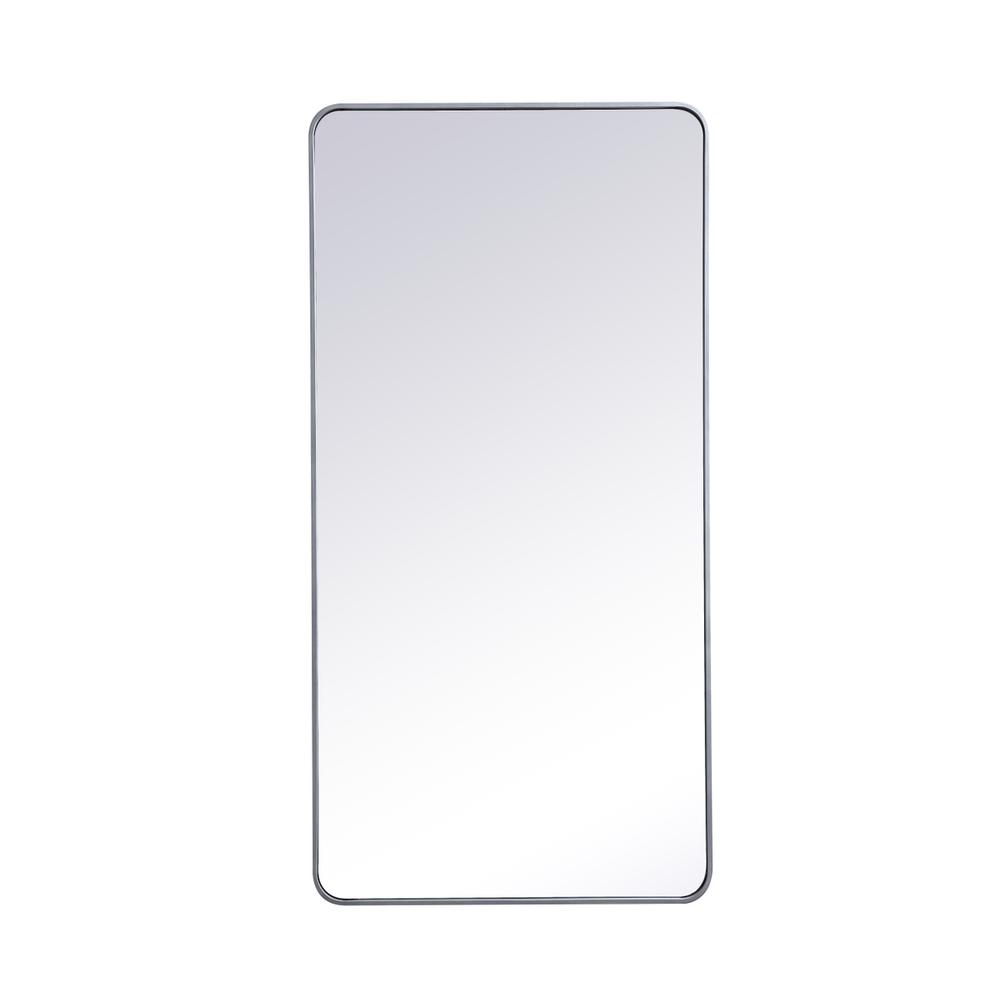 Soft corner metal rectangular mirror 30x60 inch in Silver. Picture 6