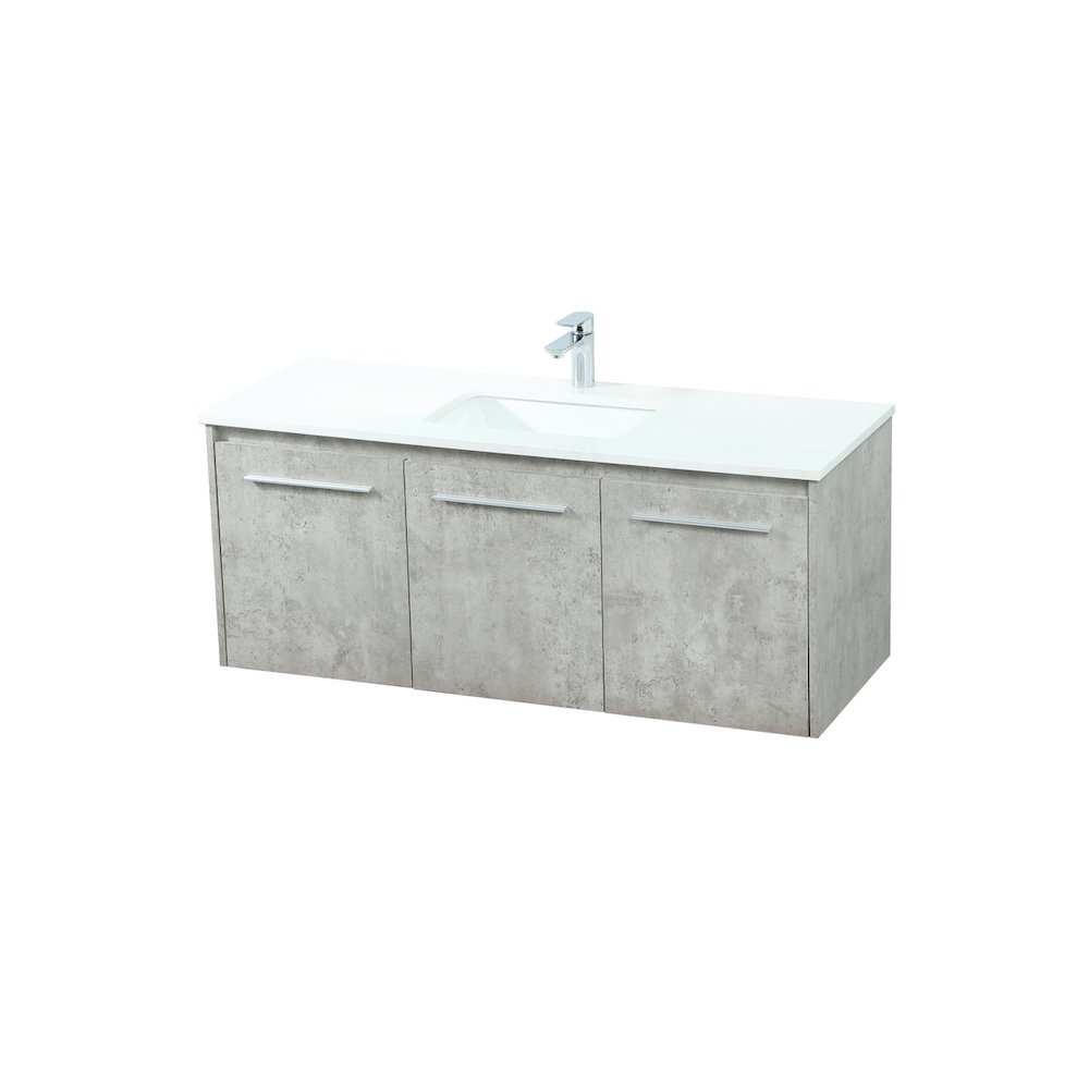 48 Inch Single Bathroom Vanity In Concrete Grey. Picture 9