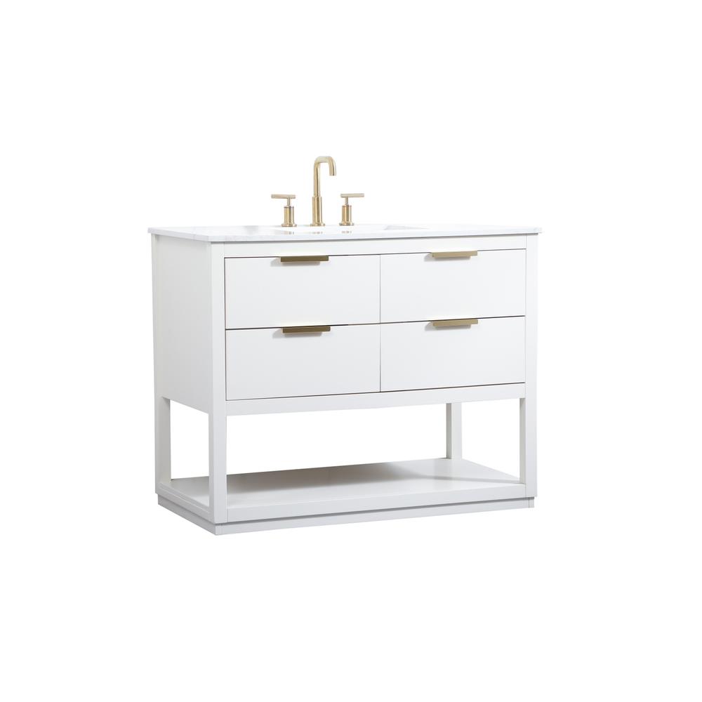 42 inch Single bathroom vanity in white. Picture 7