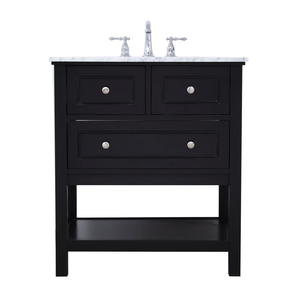30 in. Single bathroom vanity set in Black. Picture 1