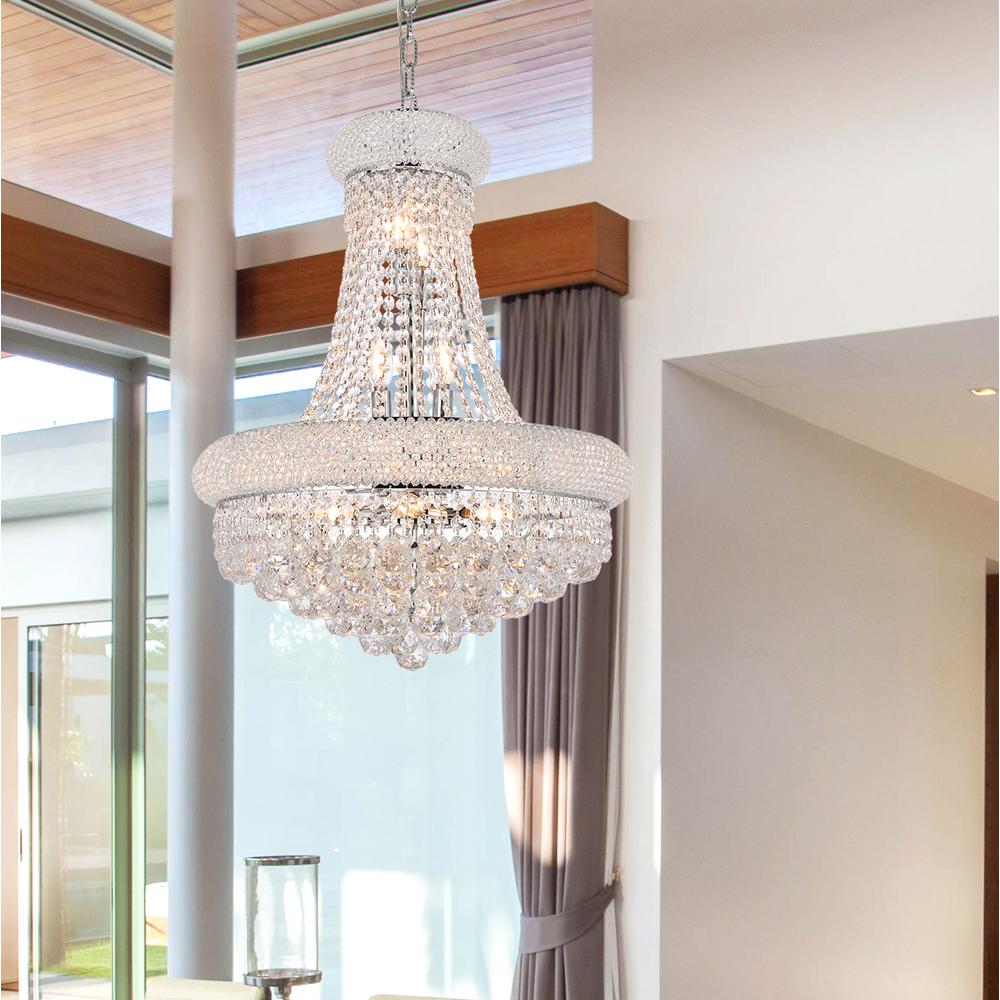 Primo 14 light Chrome Chandelier Clear Royal Cut Crystal. Picture 8