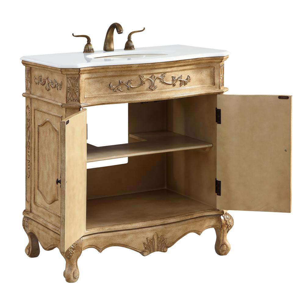 32 inch Single Bathroom vanity in Antique Beige. Picture 3