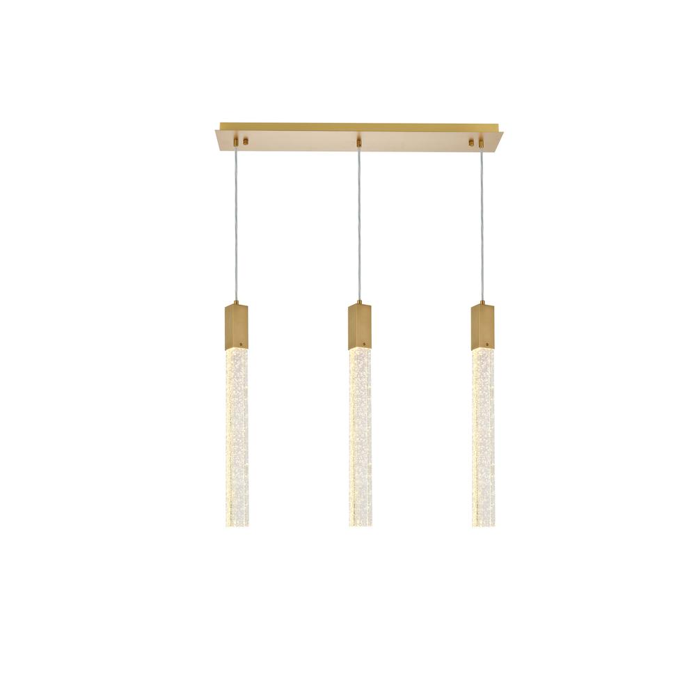 Weston 3 lights pendant in satin gold. Picture 1