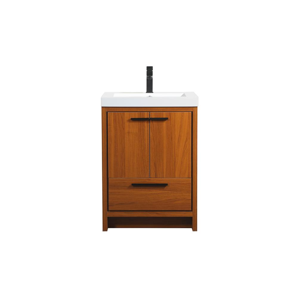 24 inch Single bathroom vanity in Teak. Picture 1