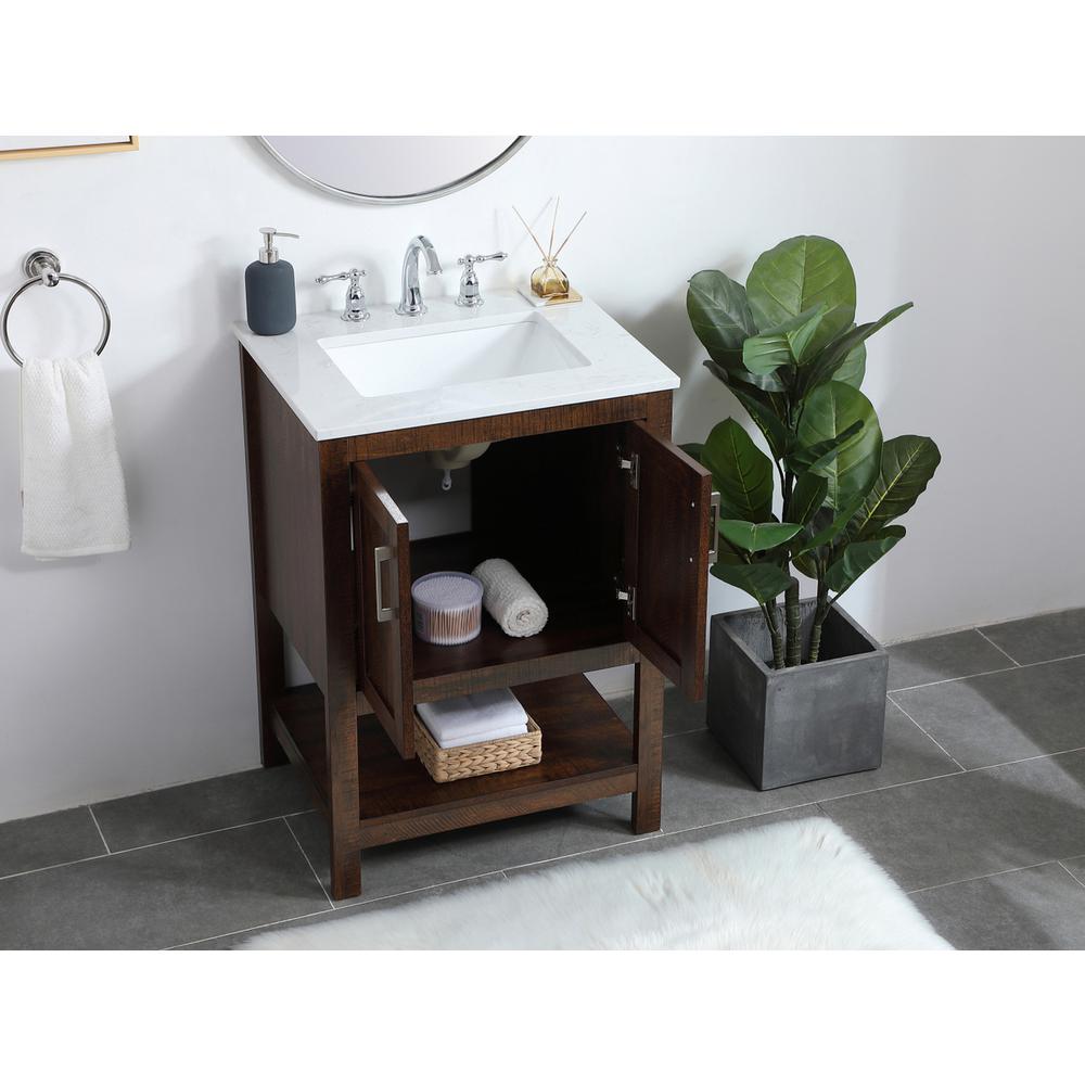 24 inch Single Bathroom Vanity in Espresso. Picture 3