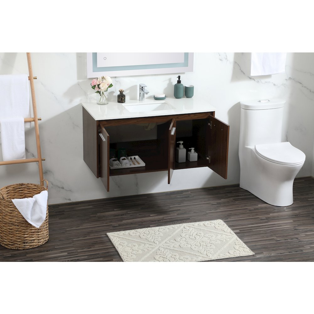 40 Inch Single Bathroom Vanity In Walnut. Picture 4