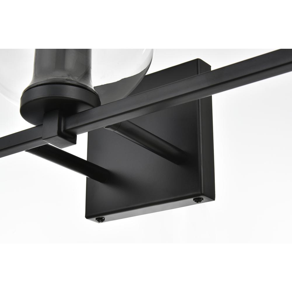 Juelz 3 light Black and Clear Bath Sconce. Picture 6