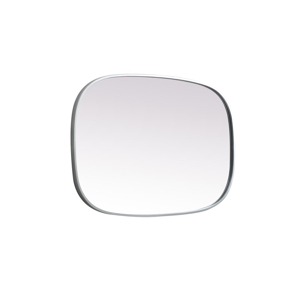 Metal Frame Oval Mirror 24x36 Inch in Silver. Picture 9