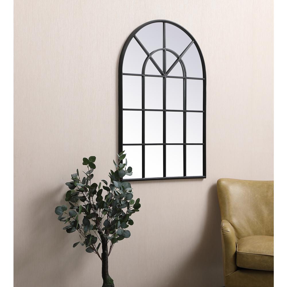 Metal windowpane mirror 32 inch x 47 inch in Black. Picture 2