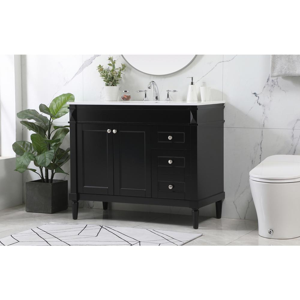 42 inch Single bathroom vanity in black. Picture 2