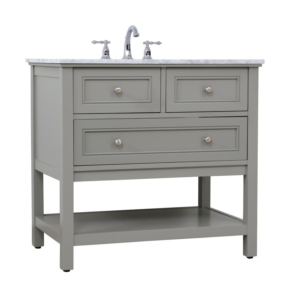 36 in. Single bathroom vanity set in Grey. Picture 11