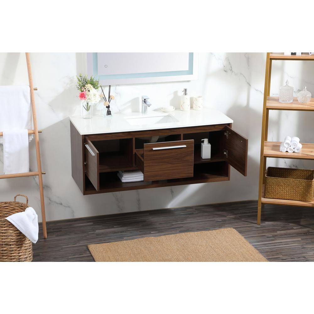 48 inch Single bathroom vanity in walnut. Picture 3