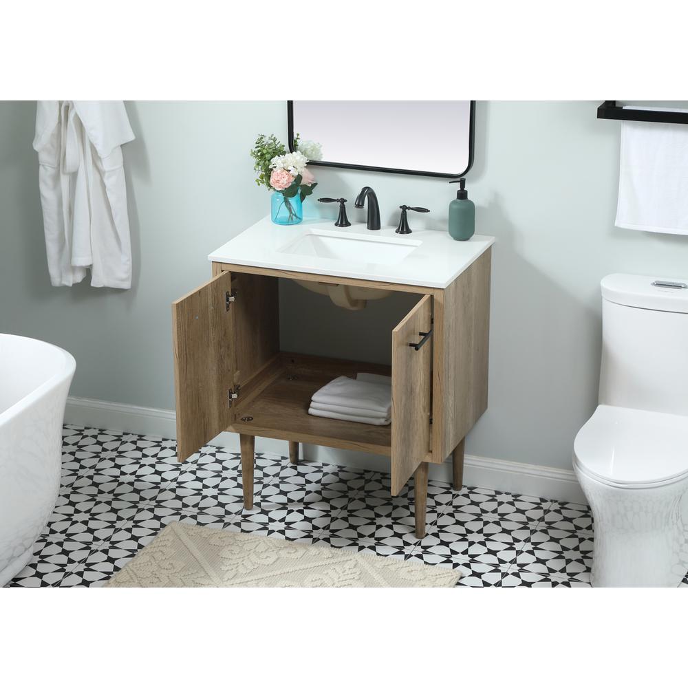 30 inch Single bathroom vanity in natural oak. Picture 3