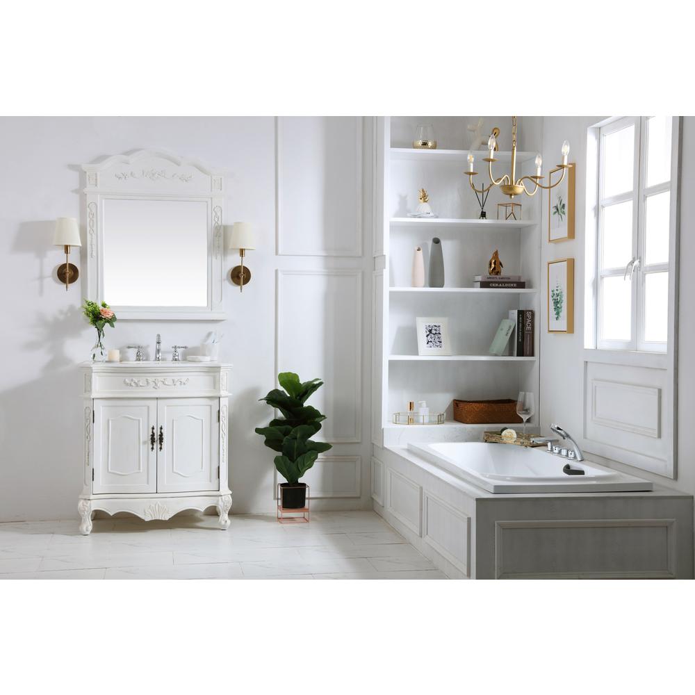32 inch Single Bathroom vanity in antique white. Picture 8