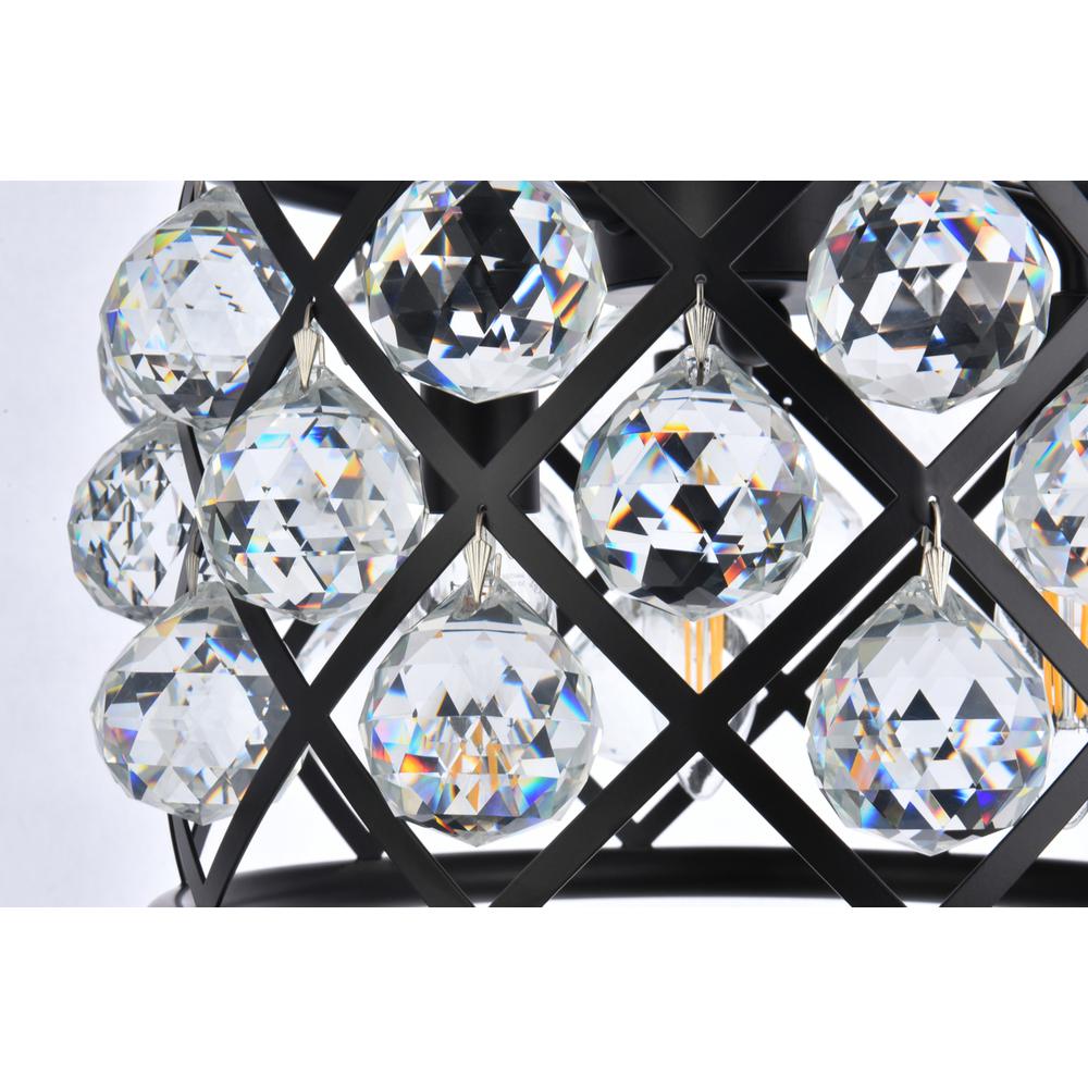 Madison 3 light Matte Black Pendant Clear Royal Cut Crystal. Picture 5