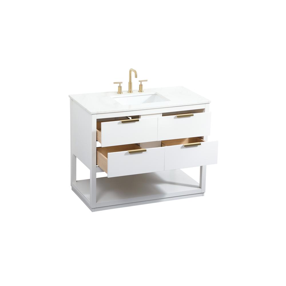 42 inch Single bathroom vanity in white. Picture 9