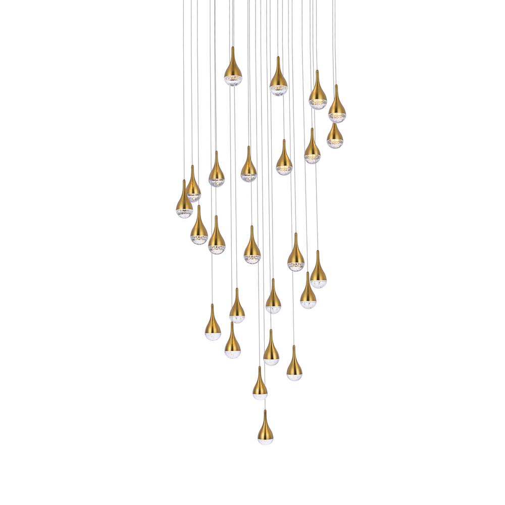 Amherst 42 inch LED chandelier in satin gold. Picture 2