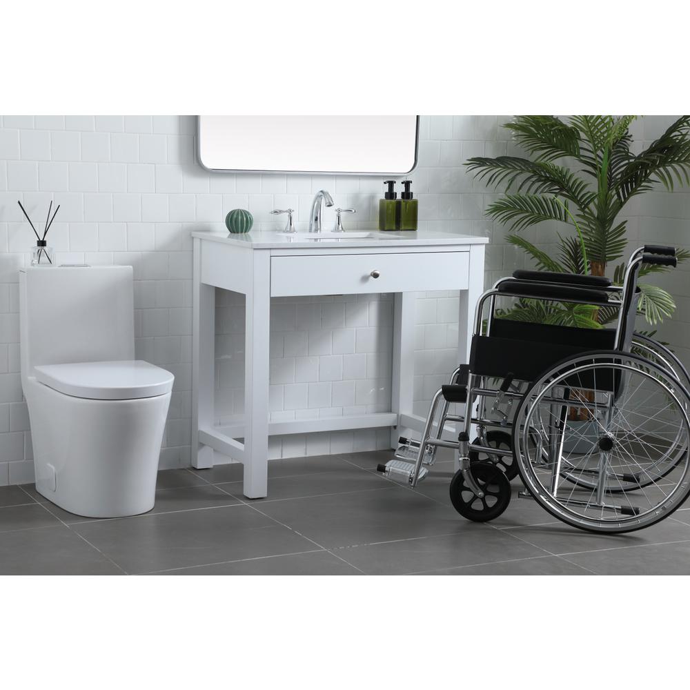 36 Inch ADA Compliant Bathroom Vanity In White. Picture 2
