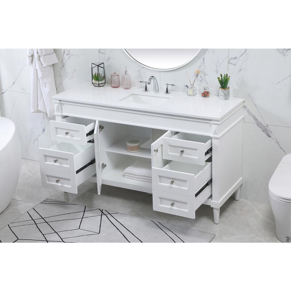 60 inch Single bathroom vanity in white. Picture 3