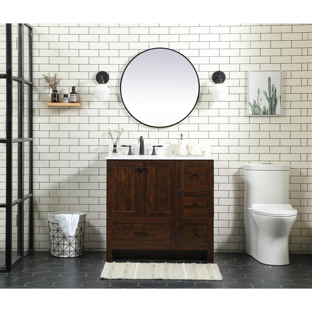 36 inch Single bathroom vanity in expresso with backsplash. Picture 4