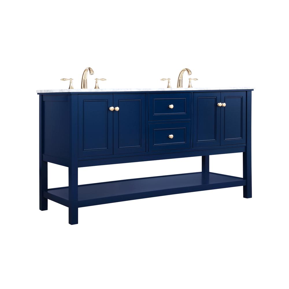60 inch Single bathroom vanity in Blue. Picture 7