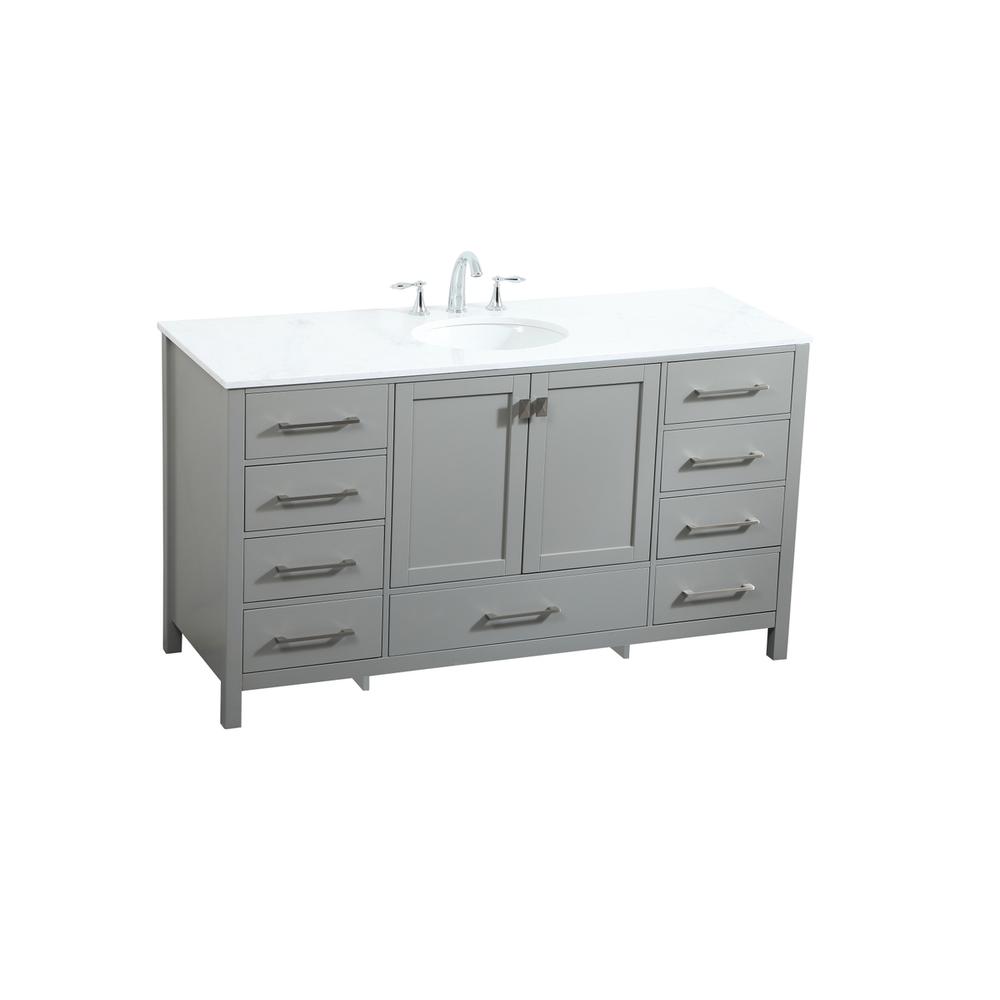 60 inch Single bathroom vanity in grey. Picture 8