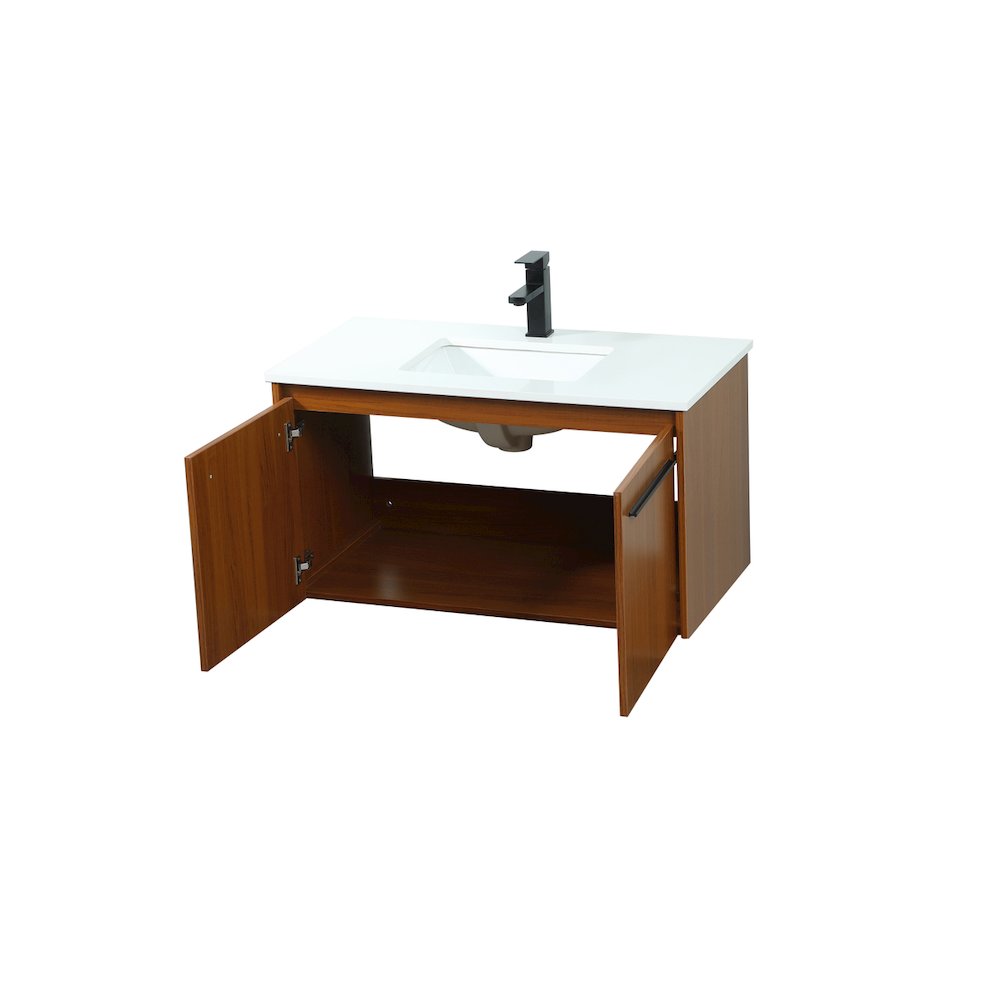 36 Inch Single Bathroom Vanity In Teak. Picture 10