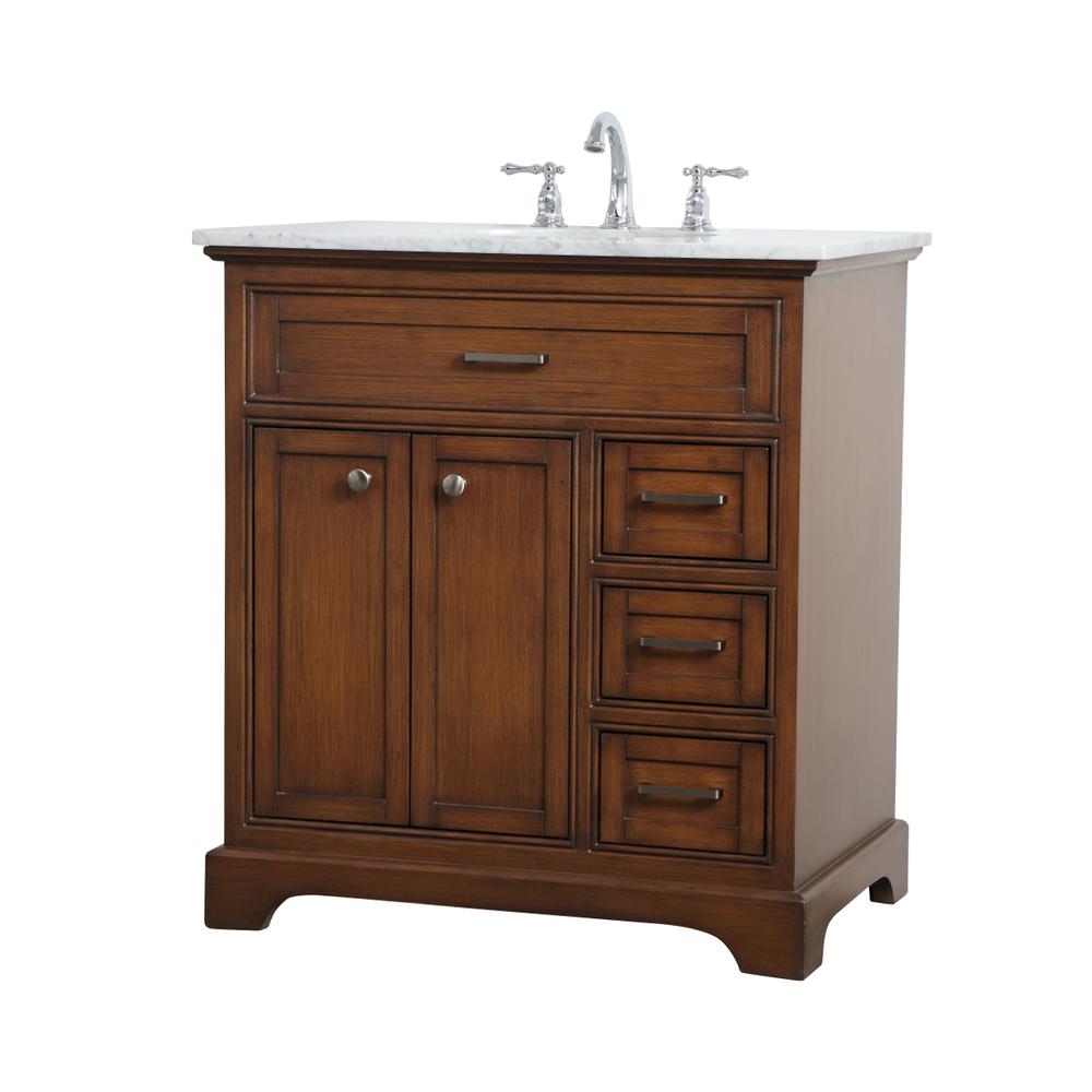 32 inch Single bathroom vanity in Teak. Picture 6