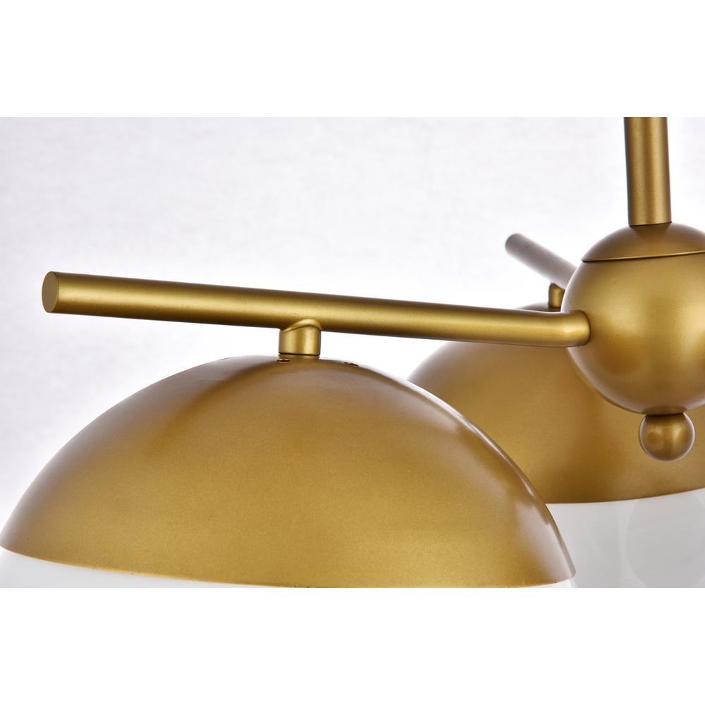 Eclipse 3 Lights Brass Pendant With Frosted White Glass. Picture 3