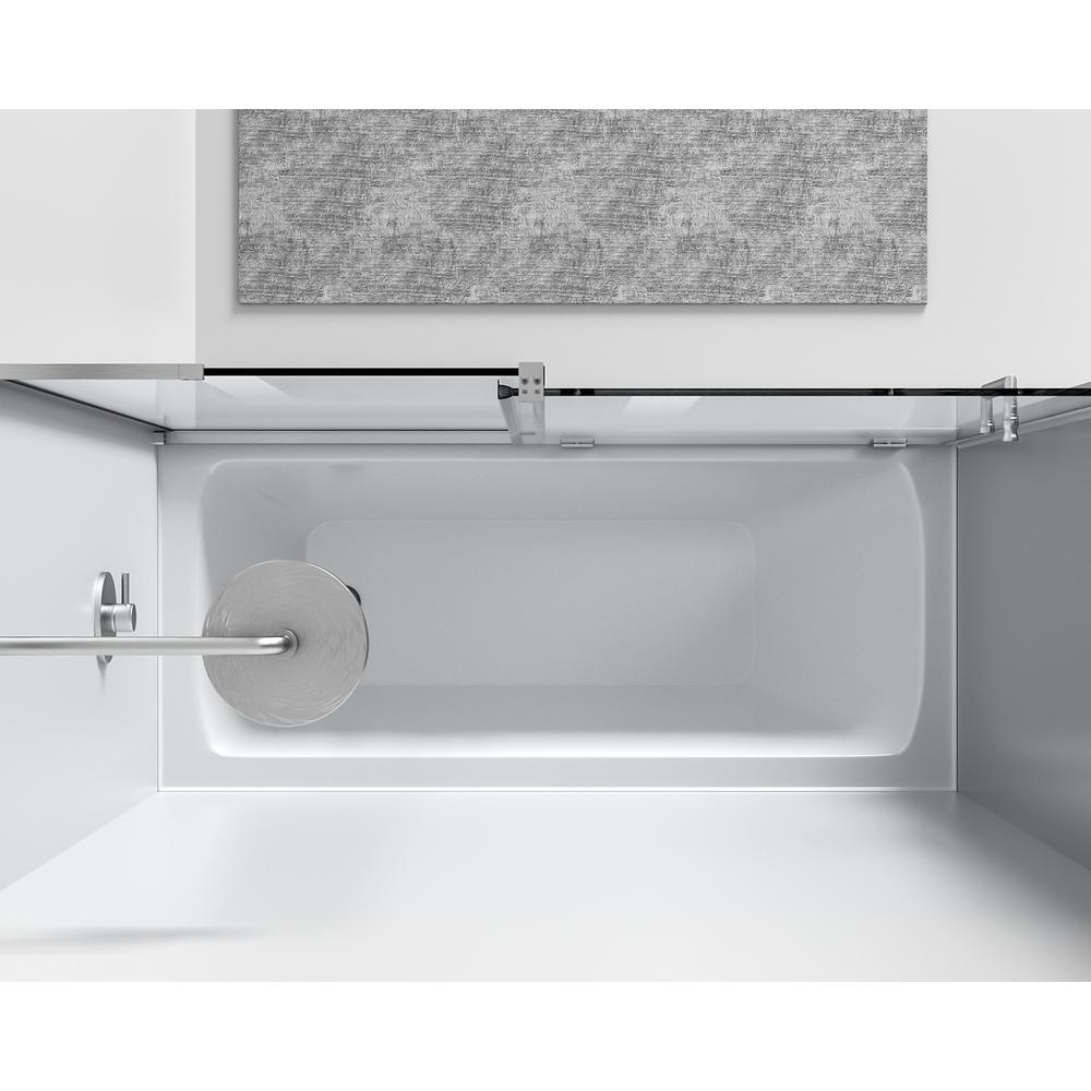 Frameless tub door 60 x 60 Brushed Nickel. Picture 4