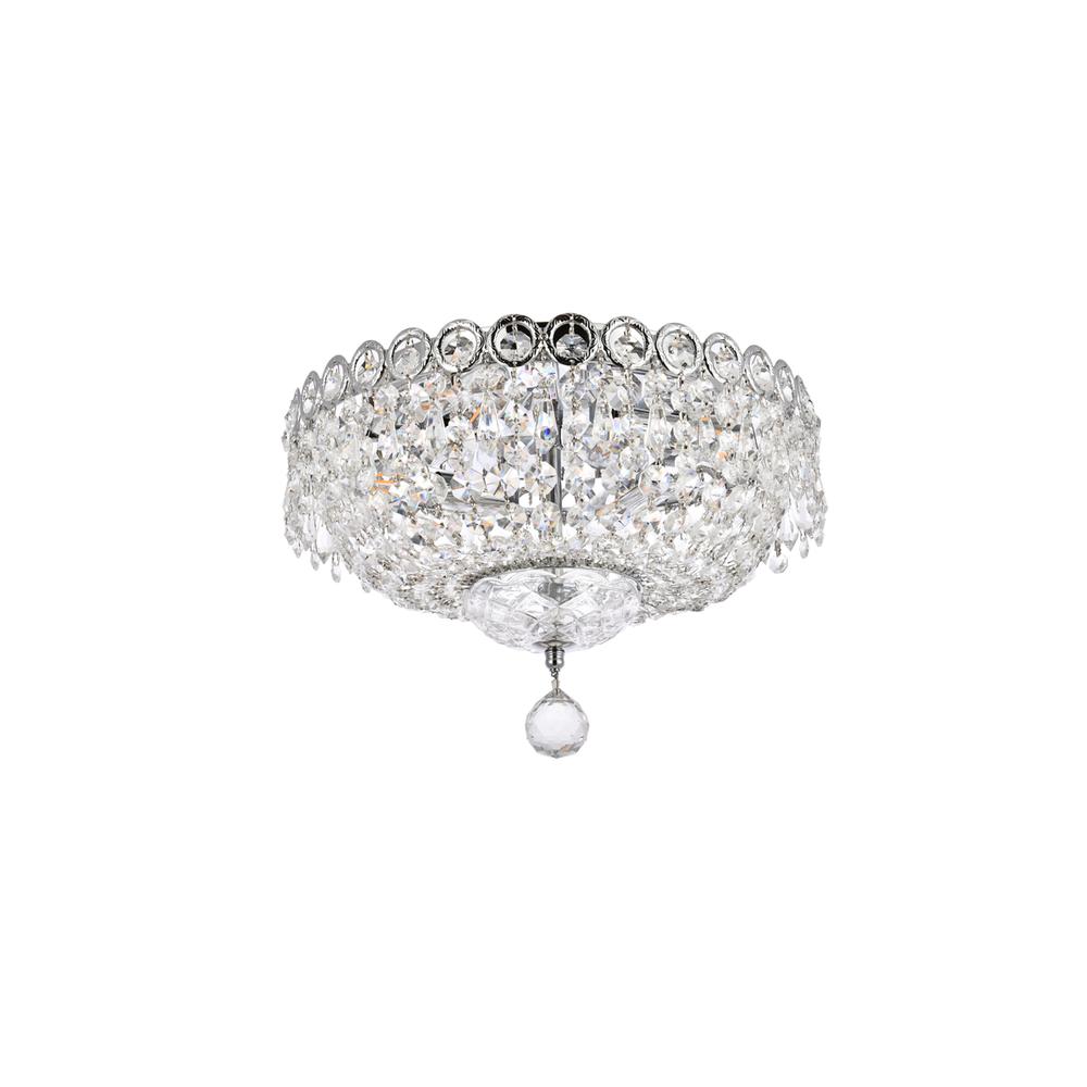 Century 4 light Chrome Flush Mount Clear Royal Cut Crystal. Picture 6